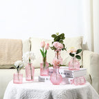 Bud Vases in Bulk 30, Small Vase for Flowers, Small Flower Vase for Centerpieces, Pink Glass Vases for Centerpieces, Mini Vintage Vases for Wedding Table Decor