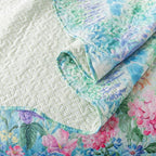 Travan Floral Quilt Set, Ultra Soft & Fade Resistant Bedding Set with 1 Quilt, 2 Shams Purple for All Season, Dream Garden - Queen