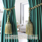 Fenghuangwu Curtain Tiebacks Handmade Elegant Curtain Tie Backs Holdbacks with Tassel for Home Office Decor 2 Pack - Green
