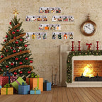 Picture Frame With 24 Clips,Large Size Collage Photo Frames, Hanging Wall Decor Frame, Organize and Display Photos, Artwork. No Assembly Required, Distressed White