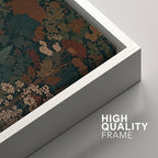 SIGNFORD Framed Canvas Print Wall Art Set Vintage Botanical Floral Dark Green and Rust Toned Illustration Modern Art Decorative Nordic Nature for Living Room, Bedroom, Office - 16"x24"x2 White