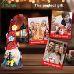 TIJNN Solar Garden Gnome Statue with Lantern, Dwarf Gardener Outdoor Decor for Patio, Yard, Porch Garden Gifts