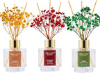 Airkeep Reed Diffuser Set of 3, Coconut Pineapple Lemon Eucalyptus Cranberry Apple Oil Reed Diffusers for Bedroom Living Room Office Aromatherapy Oil Reed Diffuser for Gift 50ml x 3