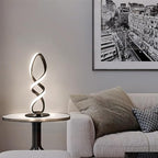 Modern Table Lamp - Stepless Dimmable LED Spiral Lamp, Black, 12W, 3200K, Warm White, Contemporary, for Bedroom, Living Room