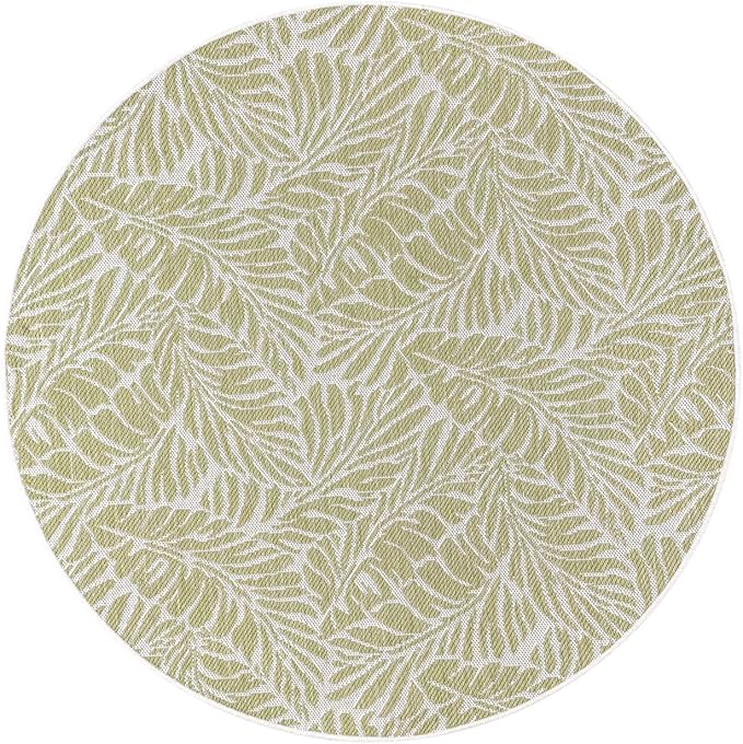 Keen Home Design Terrace Outdoor Round Rug - 5ft Round Washable Indoor/Outdoor Rug for Patio, Kitchen, Balcony, Beach, Garden, Deck and Porch, Size: 5'3" Round