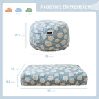 MAXYOYO Bean Bag Chair Bed for Kids, Convertible Bean Bag from Lazy Chair to Floor Bed, Fresh Cloud Design Cover, Stuffed Floor Sofa Couch for Boys and Girls, High-Density Foam Filling, Blue