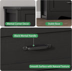 Dresser for Bedroom with 8 Drawers, 48" Wide Wood Chest of Drawers with Deep Drawers & Mental Handle, Modern Dresser TV Stand, Wooden Closet Storage Organizer for Living Room, Hallway, Entryway, Black