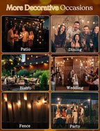 100 FT Outdoor String Lights for Outside, IP65 Waterproof ST38 LED Shatterproof Bulbs, Dimmable & Timable, 3 Light Modes, Hanging Patio Edison Lights for Porch Backyard Cafe Bistro