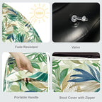 LVTXIII Inflatable Stool Ottoman Footrest with Handle, Decorative Fade-Resistant Foot Stool, Indoor or Outdoor Pouf for Home Garden and Camping Use, D21 x W 21 x H9, Lush Leaf Green