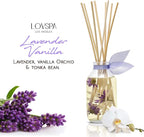 LOVSPA Reed Diffuser Set, Lavender Vanilla Scented Oil Diffuser with Sticks, Home Fragrance Accessories for Bathroom Shelf Decor, Aroma Diffusers for Home or Office Desk, USA Made