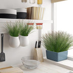 24PCS Realistic Minimalist Artificial Grass, Green, 17 inches, Plastic, Perfect for Indoor and Outdoor Decoration