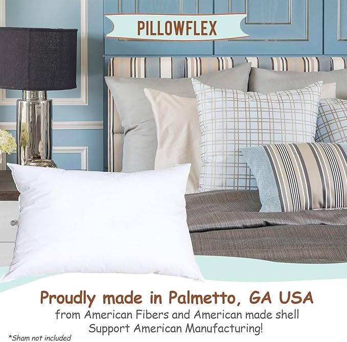 Pillowflex Synthetic Down Pillow Insert - 14x32 Down Alternative Pillow, Ultra Soft, Large Rectangle Body Sleeping Pillow, Lumbar, Long, Back - 1 Decorative Pillow Form