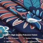 Fowocu Boho Floral Mandala Tapestry Wall Hanging Blue Bohemian Flower Medallion Tapestry Aesthetic Vintage Navy Hippie Indian Small Tapestries for Bedroom Living Room Dorm Decor 48 x 36 Inch