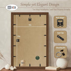 VCK 14x22 Frame Set of 3 - Brown, Wood Picture Frame with Exclusive Wood Grain, Wall Gallery Frame