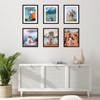 FIXSMITH 8.5x11 Picture Frame Set of 6, Black Photo Frame with HD Plexiglass, Display Pictures 5x7 with Mat or 8.5x11 Without Mat, Multi Picture Frames Collage for Wall Decor