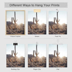 SIGNWIN Adhesive Canvas Poster Southwest Texas Arizona Saguaro Cactus Desert Landscape Nature Wilderness Photography Modern Art Decorative Zen Relax/Calm Multicolor Scenic for Bedroom - 11"x14"x4