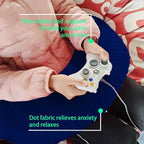 Professional Gaming Pillow for Lap; Arm Rest Pillow Gaming Lap Pillow with Crochet Support - Eliminate Pain in Gaming (Blue)