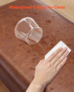 VEVOR Leather Storage Ottoman Bench, PU Leather Bench with Storage and Metal Legs, Modern Shoe Benches Seat for Entryway, Upholstered End of Bed Benches for Living Room, Dining Room, Hallway, Brown