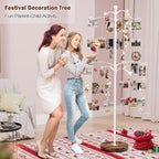 Miratino 5FT Family Tree,Party Photo Display Tree, Picture Holder Stand,90 Clips Holder for 4x6, 5x7 Picture Polaroid Frames Hanging & Card Tree Holders (White)