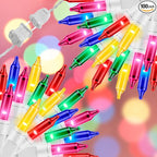 100LIGHTS Multi Easter Mini String Lights，Connectors Christmas Decorative Lights 19.6 UL Certified Waterproof for Easter Home Garden Holiday Christmas Tree Party Patio Wedding