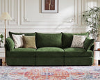 102.6" Modular Sectional Sofa, Oversized 3-Seater Green Couch with Removable Chenille Fabric Cover, Deep Seat & High Backrest for Living Room, Office & Apartment