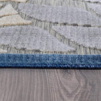 Beverly Rug Outdoor Runner Rug 2x7 Modern Floral Tropical Area Rugs for Indoor and Outdoor Patio Easy to Clean Non Shedding Living Room Porch Garden Washable Outside Carpet (2 x 7 Blue)