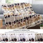CASAAGUSTO Boho Sherpa Throw Blanket, Aztec King Size Blanket, Ultra Soft, Warm, Cozy, Plush, Thick Fleece Bohemian Throw Blanket for Couch, Bed, Sofa (Khaki 108 * 90 Inch)