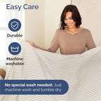 Queen Sheets Set 6 Piece - Includes 4 Pillowcases - Bed Sheets Queen Size - Soft Hotel Luxury Bedding - Cooling, Comfy & Breathable - 1 Flat, 1 Fitted & 4 Pillowcases w/ Deep Pockets - Beige Stripes