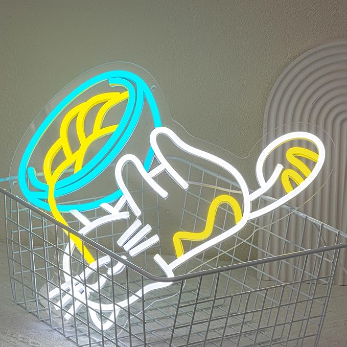 Ramen Cat Neon Sign for Wall Decor Cat Neon Light Ramen Neon Signs Colorful LED Neon Light Cat Noodle LED Neon Sign for Bedroom Kids Room Restaurant Kitchen Pet Store Deocration