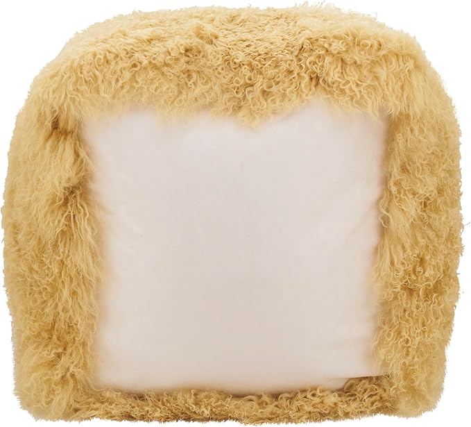 SARO LIFESTYLE Mongolian Lamb Fur Wool Pouf