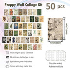 KBKBART Vintage Fairycore Decor Aesthetic Pictures, 50 Pcs Fairycore Room Decor, Retro Cottagecore Earthy Wall Art Vintage Fairy Posters Wall Collage Kit for Dorm Bedroom (4"x6")