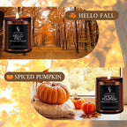 Fall Candles Set, 4 Pack Candles for Home Scented Natural Soy Wax, Autumn Gifts Set for Women Men, Fall Fragrance of Spice/Vanilla Cupcake/Apple Wreath/Hello Fall