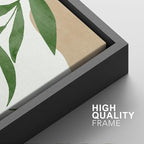 SIGNFORD Framed Canvas Print Wall Art Set Geometric Mid-Century Plant Collage Abstract Shapes Illustration Modern Art Decorative Nordic Nature for Living Room, Bedroom, Office - 16"x24"x2 Black