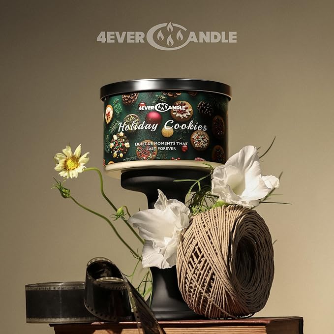 Over 50 Hours Jar Candle - 4-Wick Long-Lasting Scented Candles, 18oz Natural Soy Wax Candle for Home, Candle Gifts for Women & Men, Holiday Cookies