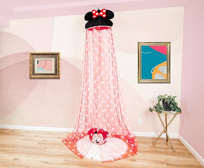 Mickey Mouse & Friends Kids Bed Canopy Curtains for Ceiling, Hanging Mosquito Netting Cover for Reading Nook, Sleeping Tent | Playroom Accessories, Home Decor Room Essentials