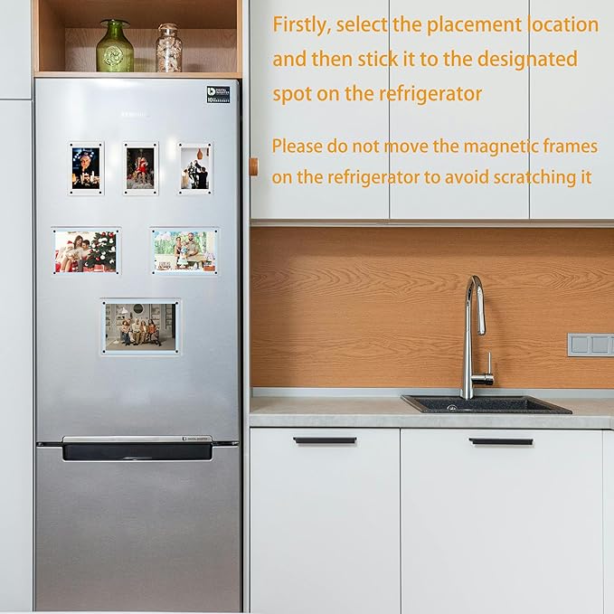 5 Pack-Polaroid Magnets for Refrigerator Acrylic Fridge Magnetic Frame 2.36 x 3.54 Inch Clear Picture Frames for-Polaroids-Fujifilm-instax Mini Film(5pcs Clear, 2.36x3.54 inch)