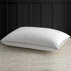 APSMILE Medium Firm Feather Down Pillows Queen Size Pack of 1, Luxury Goose Feather Pillow for Sleeping, 600TC/DM Organic Cotton Cover Hotel Collection Bed Pillows (White, 20"x30")