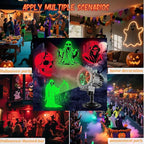 Halloween Projector Lights Outdoor,2025 Upgraded 3D HD Dynamic Skull Ghost Decorations Light,Waterproof Holiday Light,Terror Atmosphere Maker Night Light for Home Window Wall Halloween Decor