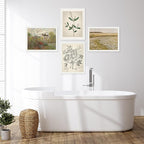 SIGNWIN Framed Poster Bathroom Decor, Wall Art Room Decor Multicolor for Living Room, Bedroom, Office Autumn Spring Rustic Flower Landscape Classic Vintage Retro Illustrations - 12"x16" White