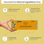 Raajsee Egyptian Musk Incense Sticks 100 Gm Pack-100% Pure Organic Natural Hand Rolled Free from Chemicals-for Church,Aroma Therapy,Relaxation,Meditation & Sensual Therapy