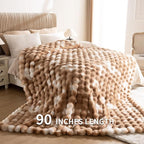 Cozy Faux Fur Throw Blanket for Bed-Warm Fuzzy Throw Blanket, Soft Plush Thick Bubble Blankets for Bedroom and Living Room, Furry Luxury Blanket, 90 x 108, Tie-Dye Brown