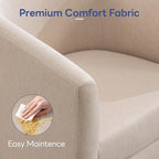 Accent Barrel Chair, Modern Comfy Living Room Chairs with Armrest Small Reading Chair with Cozy Soft Padded for Bedroom Reception Room Cafe,Begie