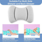 BALAPET Cooling Lumbar Support Pillow for Bed, Adjustable Shredded Memory Foam Lumbar Pillow for Sleeping, Relieve Back & Lumbar Pressure Perfect for Office Chairs Car Seats Beds, Grey