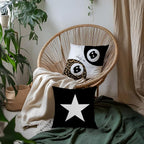 Trendy Leopard Lucky Girl 8 Ball Black Star Throw Pillow Covers 18x18, Cheetah Print Room Decor, Trendy Funky Y2K Leopard Print Decorative Pillow Covers for Girls Room Dorm Apartment, Set of 2