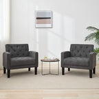 TYBOATLE Mid-Century Fabric Tufted Accent Living Room Armchairs, Comfy Modern Upholstered Bedroom Office Armchair, Reading Chair