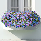 UV Resistant Artificial Petunias 8PCS Fake Flowers Artificial Flowers for Outdoors Silk Flowers Fake Hanging Basket Plants Suitable for Outdoor Porch Decoration patio Decor,Blue purple,13.3In