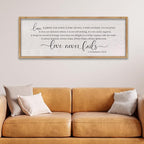 LuZhiQiang Love is Patient Love is Kind Wall Decor 40"X15" Bible Verse Quote 1 Corinthians 13 For Bedroom Above Bed Christianity Couple Sign Large Wood Framed Wall Hanging Art (Wood)