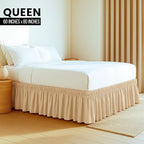 Utopia Bedding Queen Elastic Bed Ruffle - Easy Wrap Around Ruffle - Microfiber Bed Skirt with Adjustable Elastic Belt 16 Inch Tailored Drop - Hotel Quality Bedskirt, Fade Resistant (Queen, Beige)