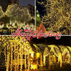 300LIGHTS(2*150L) YELLOW Extra-Bright With End Connectors Christmas Decorative Light 19.44m UL Certified Mini String Light Set Waterproof for Home Garden Holiday Tree Party Patio Decor Wedding