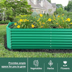 Land Guard 6×3×2 ft Galvanized Metal Raised Garden Bed, 2FT Deep Root Elevated Planter Box Steel Large Vegetable Flower Bed Kit(Green)